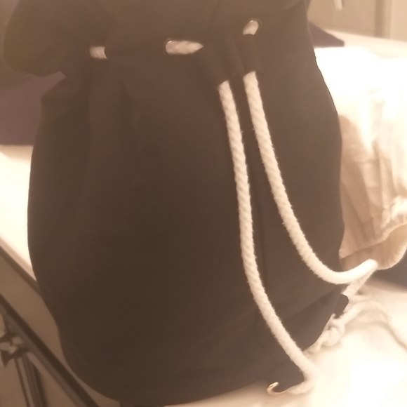 Chanel Black Canvas Bucket bag/bookbag - Picture 9 of 11